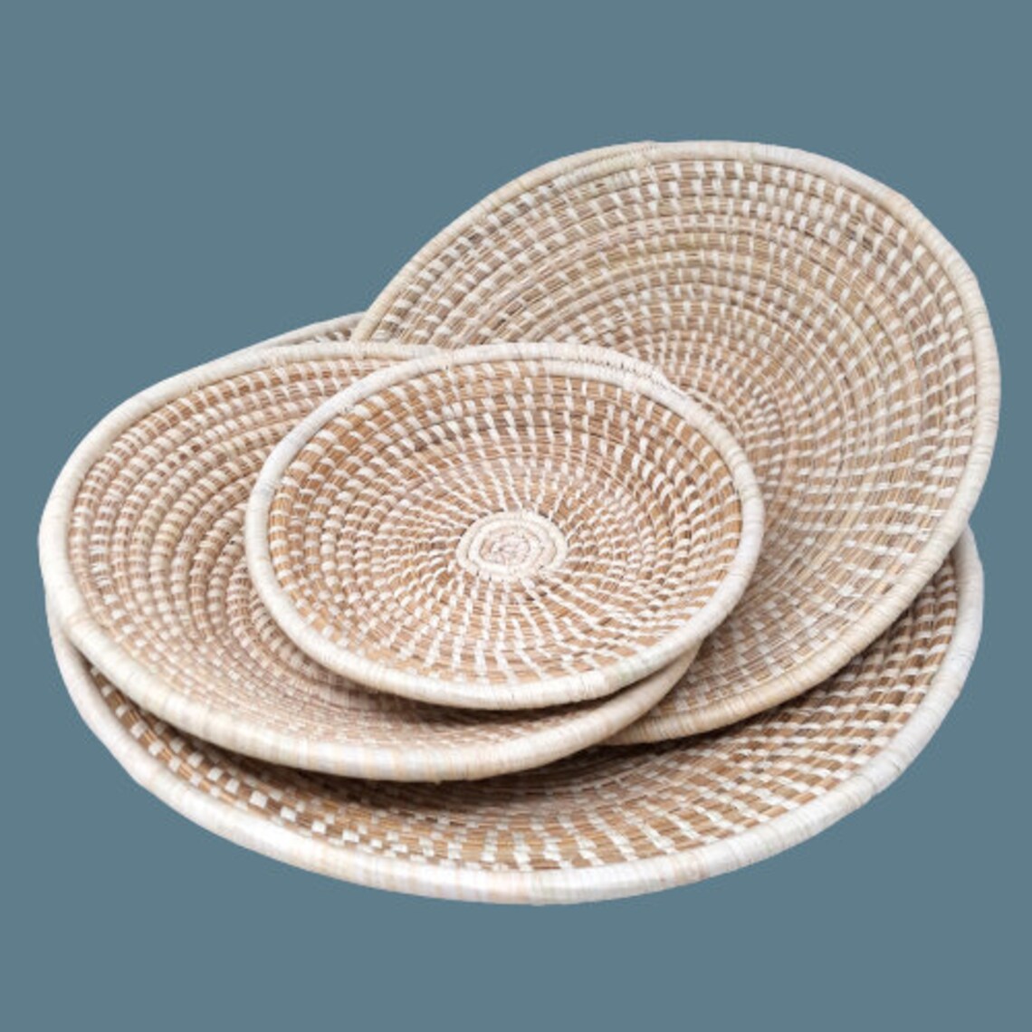 Set of 4 Wall Basket Woven Wall Basket Set Baskets for Etsy
