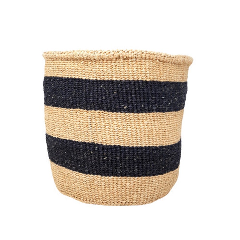 African woven plant basket Kiondo sisal planter Handwoven Etsy