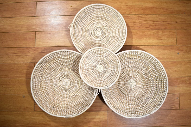 Set of 4 Wall Basket Woven Wall Basket Set Baskets for Etsy