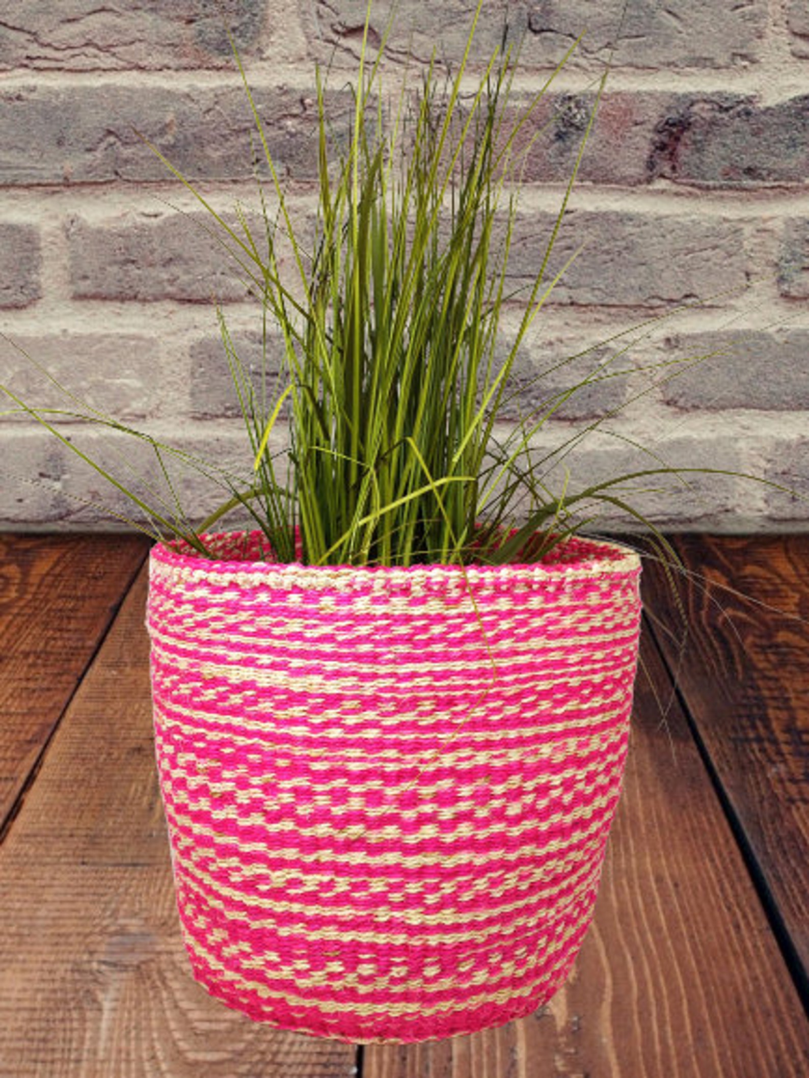 Colorful Woven Plant Basket Planter Basket Woven Basket Etsy