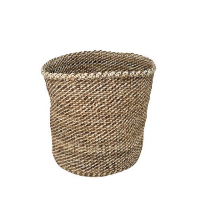 African storage basket, woven basket, woven storage basket, decorative basket, Farmhouse basket decor, gift for her, Succulent Plant holder image 4