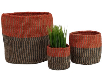 Cestas tejidas para regalo, Planta de cesta tejida, Cestas para plantas, Decoración de cesta minimalista, Regalo del día de la madre para mamá, Cesta de almacenamiento africana