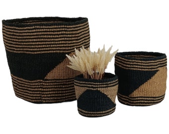 Cesto di sisal africano intrecciato a mano, regalo per gli amanti delle piante, cesti geometrici, cesti per piante, fioriere intrecciate, regalo per la festa della mamma, regalo per la mamma