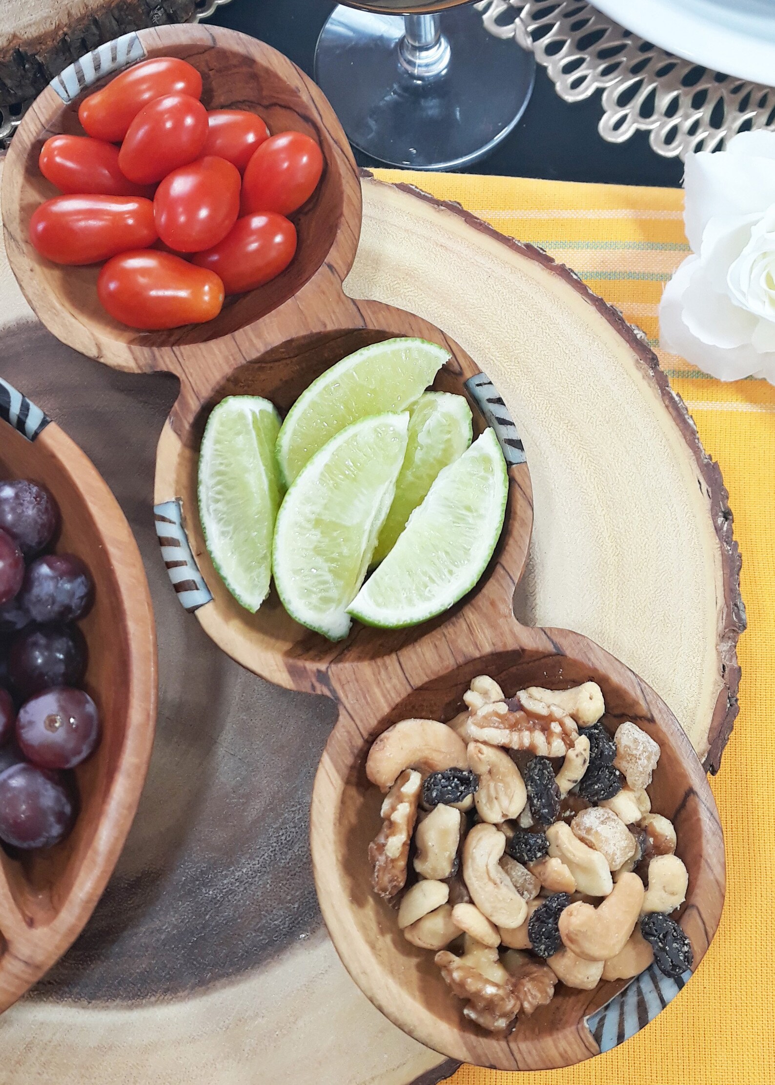 Divided Snack Bowl Wooden Snack Bowl Small Wooden Dish Wood Etsy