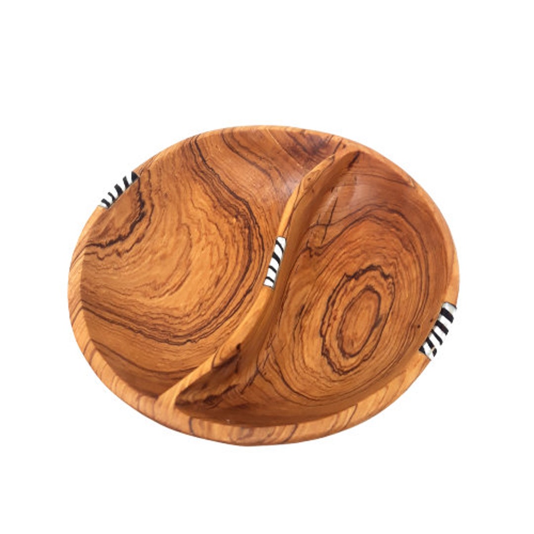 Wooden Bowl Handmade, Round Wood Bowl, Oval Wood Bowl, Divided Wood