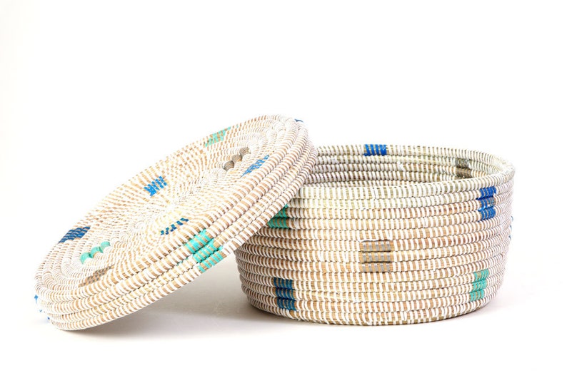 Baskets with lids, basket storage, woven Lidded baskets, African woven storage basket with lid, woven hamper storage, boho storage baskets image 4