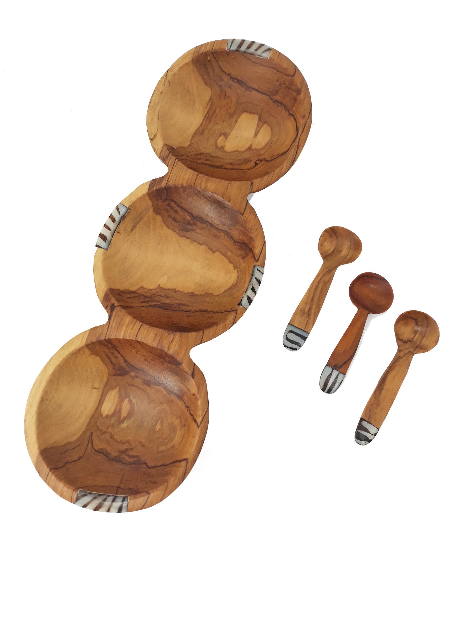 Divided Snack Bowl Wooden Snack Bowl Small Wooden Dish Wood Etsy