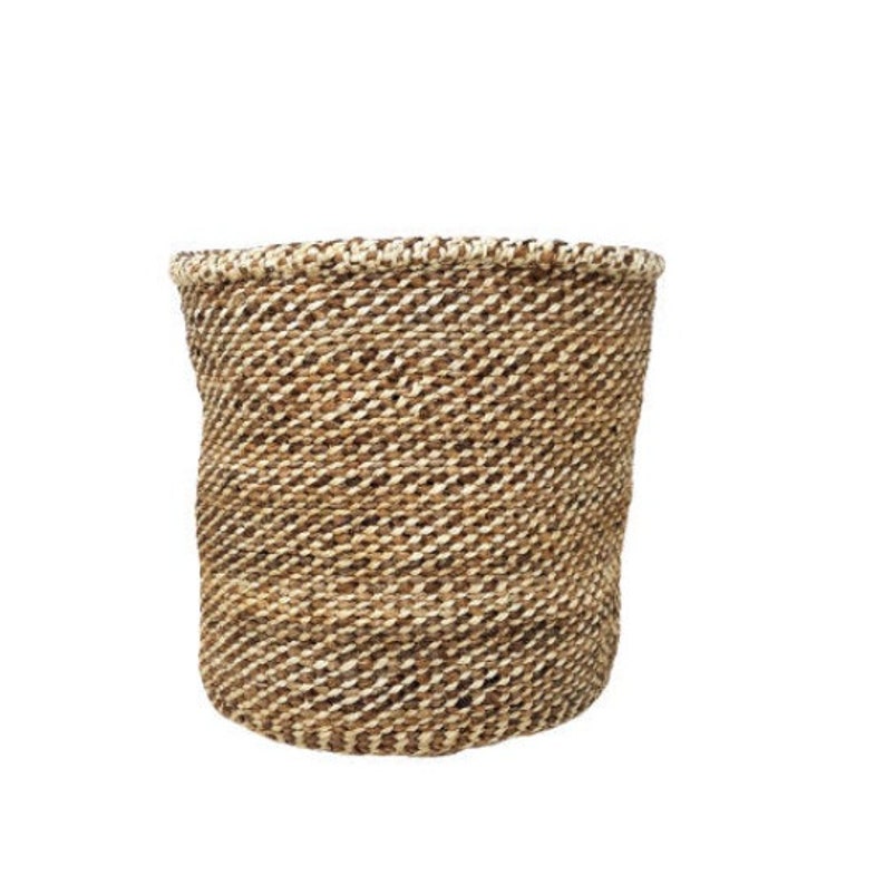 African storage basket, woven basket, woven storage basket, decorative basket, Farmhouse basket decor, gift for her, Succulent Plant holder image 2