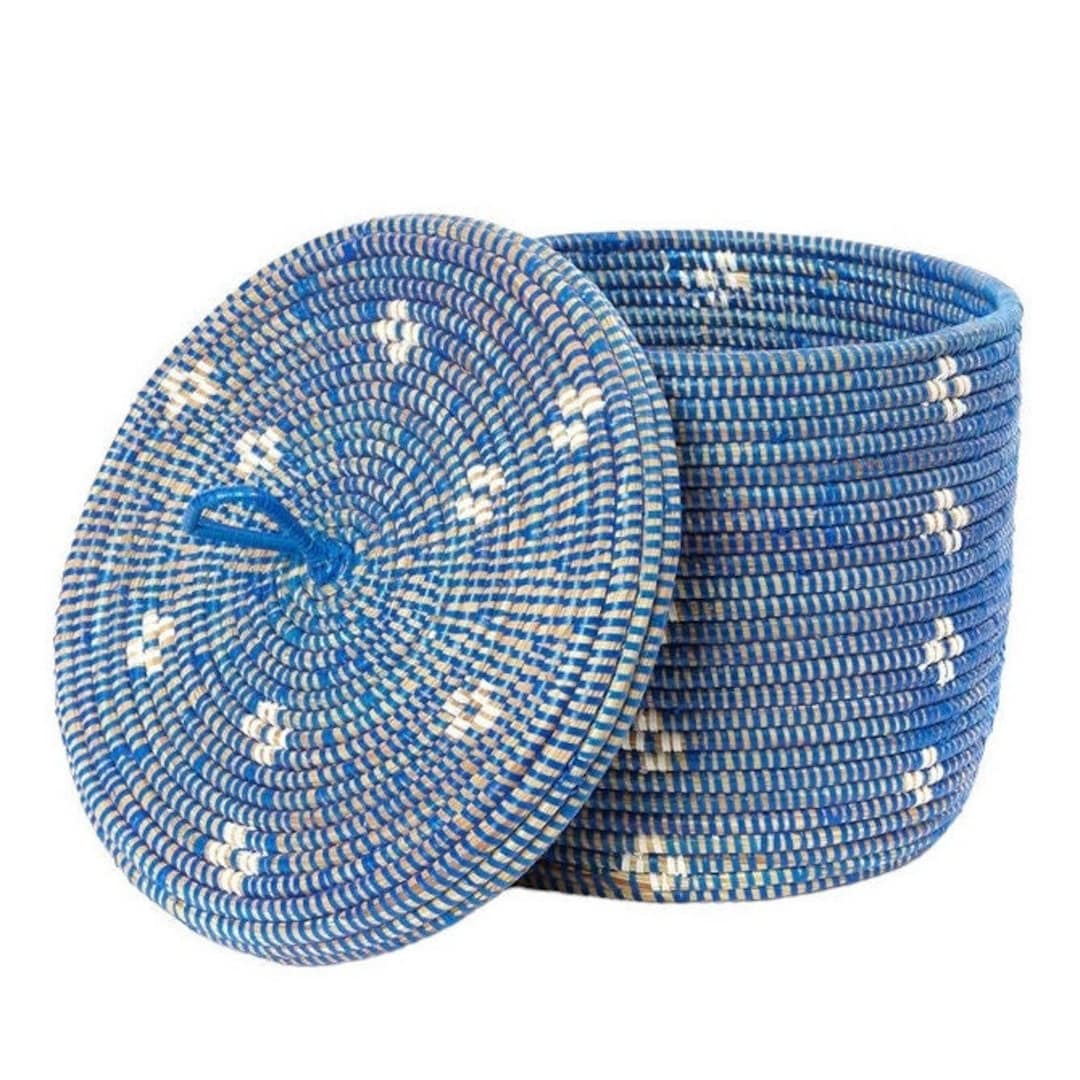 Baskets With Lids, Woven Lidded Baskets With Cover, , Woven Storage