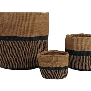 African Woven Basket: Sisal Plant Pot, Storage Basket