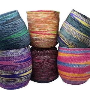Woven storage basket, Sisal baskets, Colorful baskets, Kiondo basket, woven plant baskets, woven basket gifts, Basket storage, boho baskets