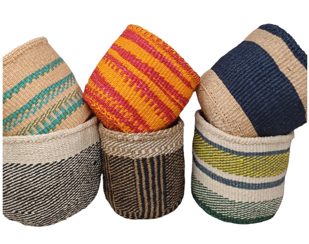 Colorful Woven Storage Basket, Rainbow Baskets, Plant Basket, Gift for