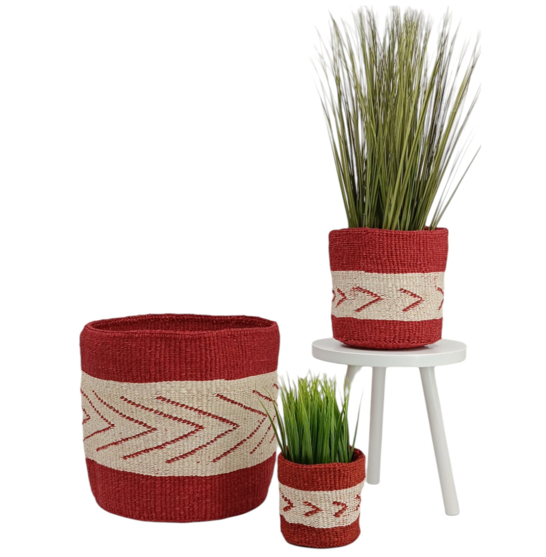 Handgewebter Sisal Korb Pflanzer: Bunte afrikanische Aufbewahrung, Boho  Dekor - Etsy Schweiz