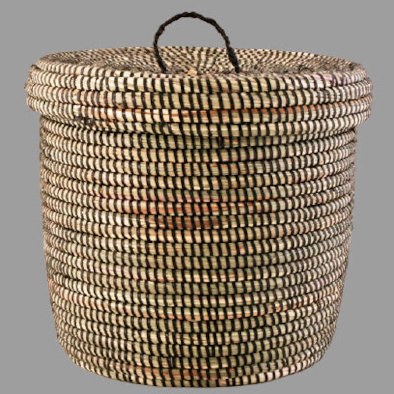 Lidded basket basket with cover woven storage basket Basket Etsy