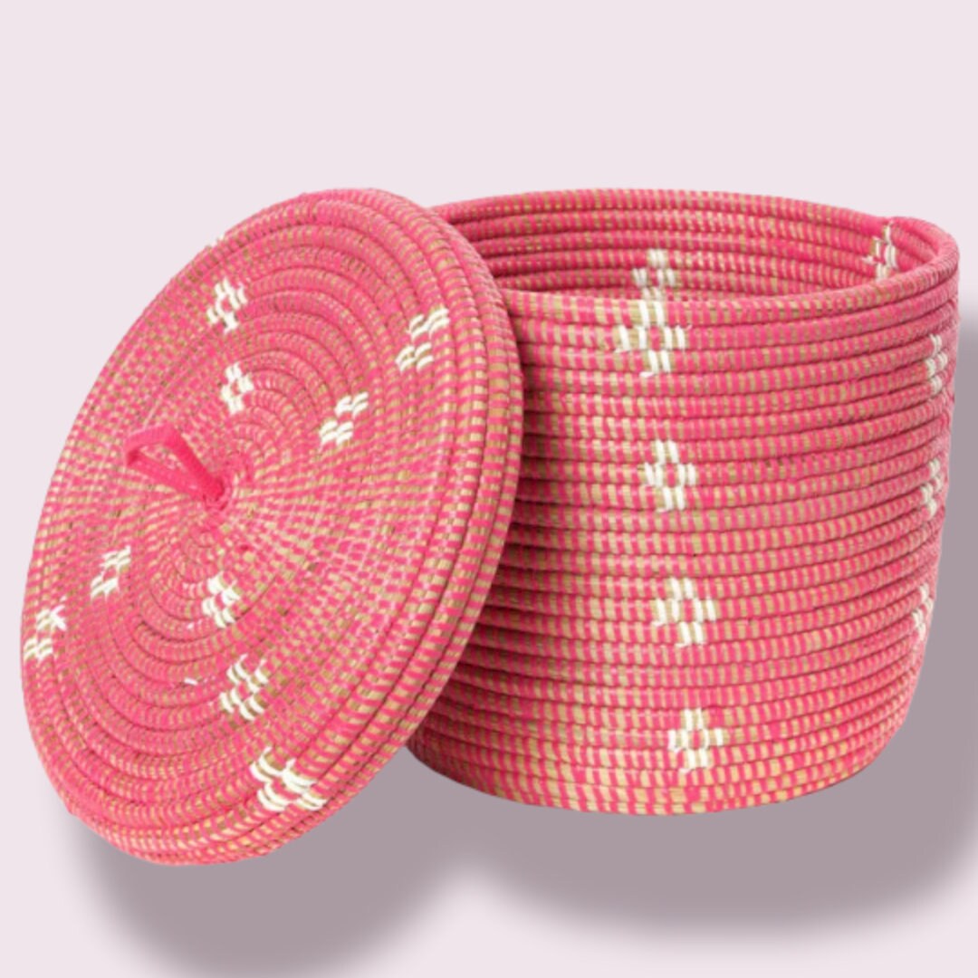 Baskets With Lids Woven Lidded Baskets Woven Storage Basket Etsy