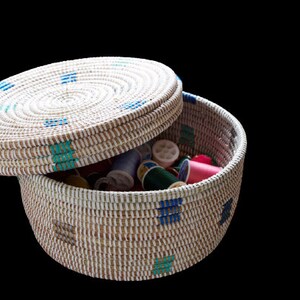 Baskets with lids, basket storage, woven Lidded baskets, African woven storage basket with lid, woven hamper storage, boho storage baskets image 2