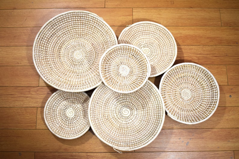 Set of 4 wall basket woven wall basket set Baskets for Etsy