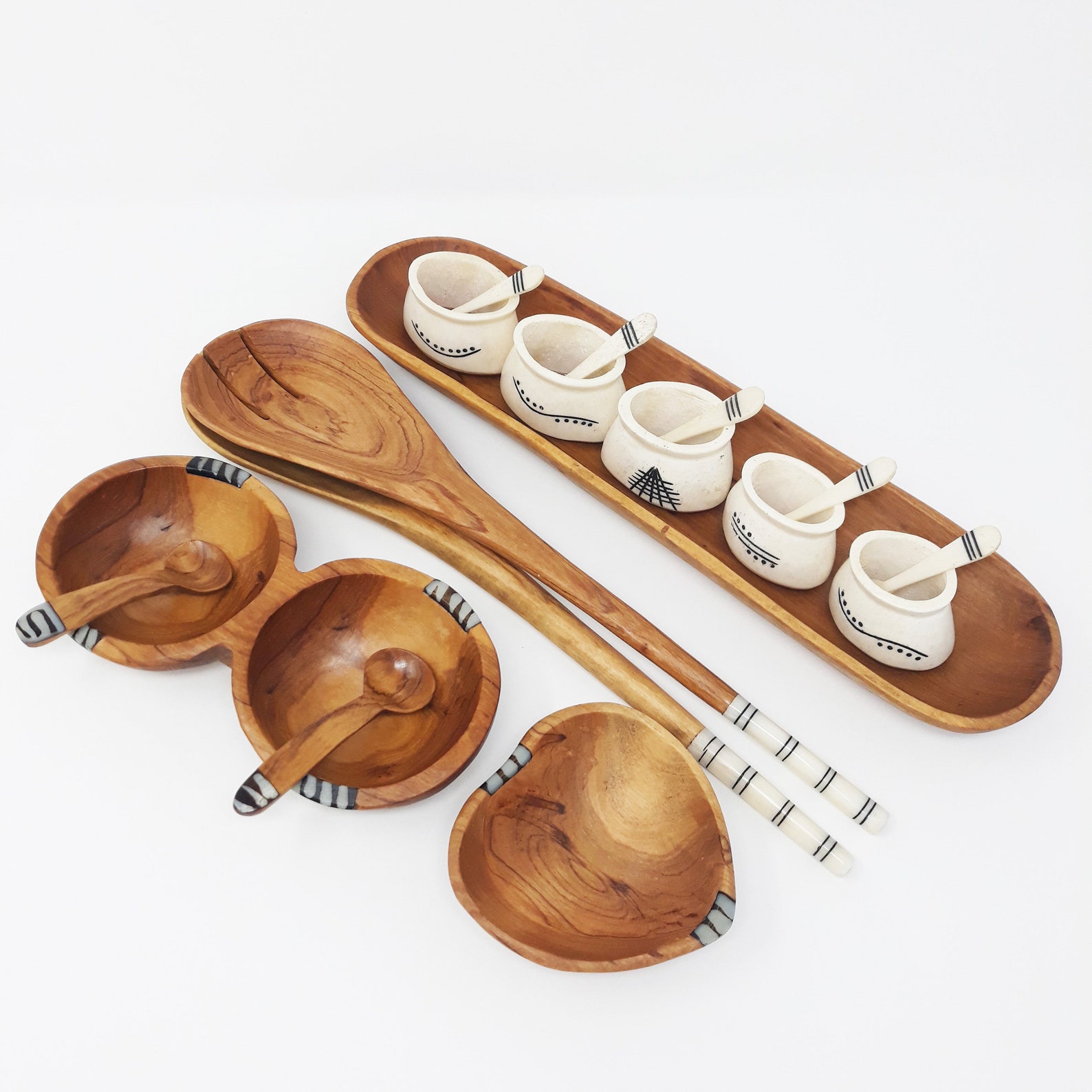 Divided Snack Bowl Wooden Snack Bowl Small Wooden Dish Wood Etsy