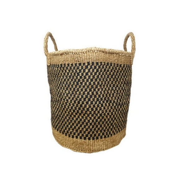 Round storage baskets large storage basket African baskets woven hamper basket Storage baskets Large 12 inch woven basket with handles