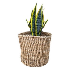 African storage basket, woven basket, woven storage basket, decorative basket, Farmhouse basket decor, gift for her, Succulent Plant holder image 7