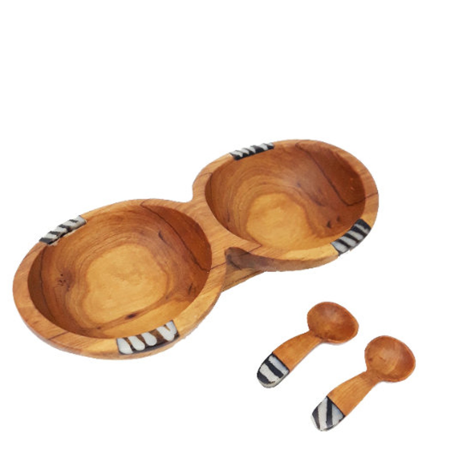 Divided Snack Bowl Wooden Snack Bowl Small Wooden Dish Wood Etsy