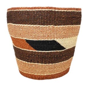 Handwoven Sisal Basket Planter: Rustic African Basket Decor (9x9&quot;)