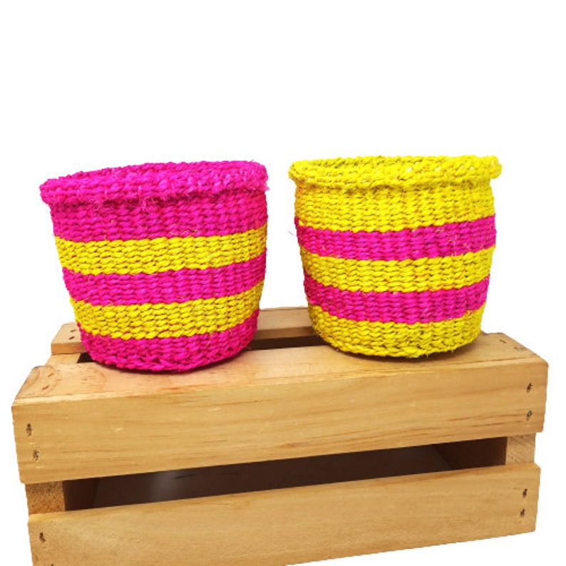 Kiondo basket cactus planter small shelf basket miniature planter succulent planter desk planter sisal basket small woven basket set