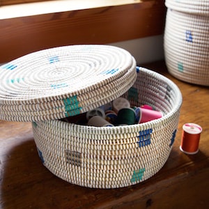 Baskets with lids, basket storage, woven Lidded baskets, African woven storage basket with lid, woven hamper storage, boho storage baskets image 6