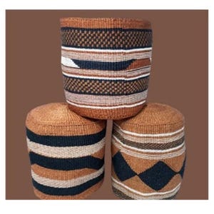 Handwoven Sisal Basket: Kenyan Planter, Storage Decor