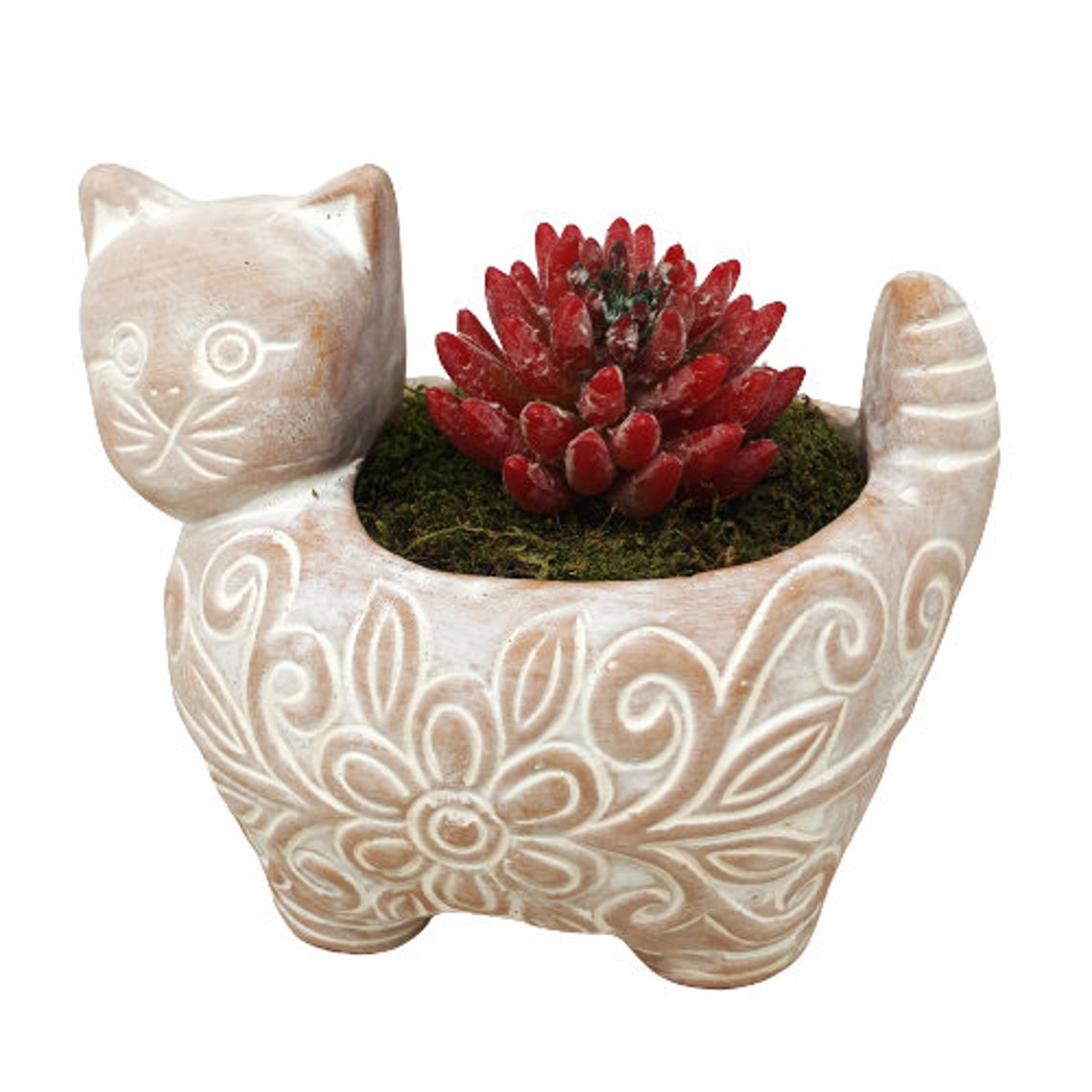 Cat planter pot cat planter large ceramic cat planter Etsy