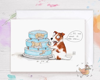 Birthday Card - "It's Not What it Looks Like" Funny Dog Greeting Card