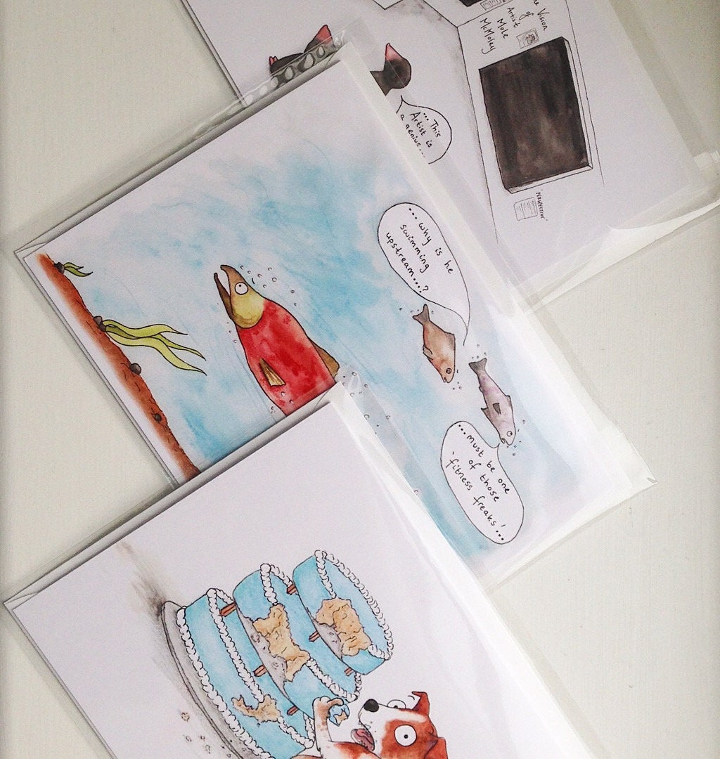 Greetings Card blind Art Funny Greeting Card Etsy UK