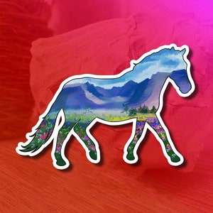 Horse Vinyl Sticker| Equestrian sticker | Horse lover | Nature flower horse sticker | For Car Tumbler Laptop Tablet