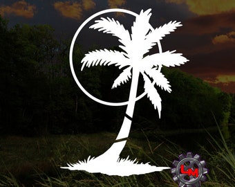 Palm Tree Decal | Tropical Decals | Beach Decal | Sea Decal | Ocean Decal | Island Palm Tree Stickers | Laptop Car Tumbler Water Bottle