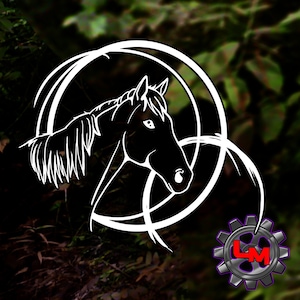 Horse Head Decal | Artistic Horse | Horse Sticker | Equestrian Decal | Truck decal | Trailer Decal | Horse Lover Decal | Horse Sticker