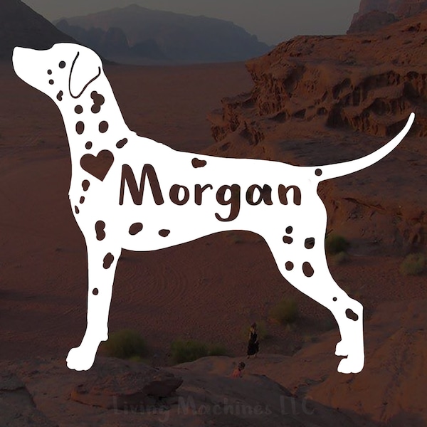 Dalmatian Dog Decal | Custom Personalized Dalmatian Decal | Dalmatian Vinyl Sticker | Dog Name | Car Tumbler Laptop