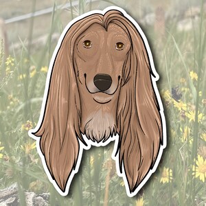Afghan Hound Waterproof Sticker | Cute Afghan Hound Vinyl Sticker | Dog Vinyl Sticker for Car Tumbler Laptop
