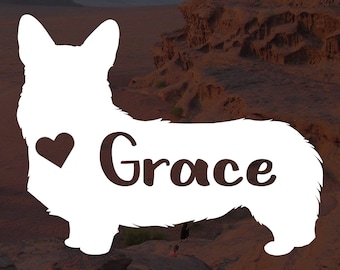 Pembroke Corgi Decal | Custom Personalized Pembroke Welsh Corgi Decal | Pembroke Corgi Vinyl Sticker | Dog Name Decal for Car Tumbler Laptop