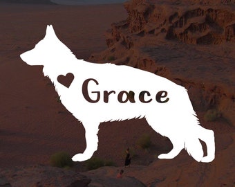 German Shepherd Decal | Custom Personalized German Shepherd Decal | Shepherd Vinyl Sticker | Shepherd Dog Name  | Car Tumbler Laptop