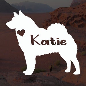 Norwegian Elkhound Dog Decal | Custom Personalized Norwegian Elkhound Decal | Norwegian Elkhound Vinyl Sticker | Dog Name