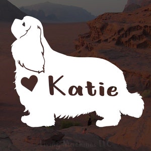 Cavalier King Charles Spaniel Hunde aufkleber | Personalisierter Cavalier Aufkleber | Cavalier Vinyl Sticker | Hundename |