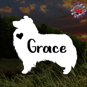 Shetland Shetland Hund Aufkleber | Personalisierte Sheltie Aufkleber | Benutzerdefinierte Vinyl Sheltie Aufkleber | Für Auto Tumbler Laptop Tablet Fenster