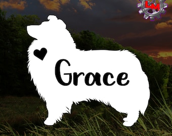 Shetland Sheepdog Dog Decal | Personalized Sheltie  Decal | Custom Vinyl Sheltie Sticker | For Car Tumbler Laptop Tablet Window