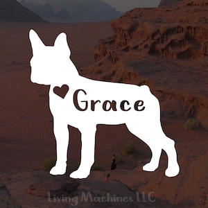 Boston Terrier Dog Decal | Custom Personalized Boston Terrier Decal | Boston Terrier Vinyl Sticker | Dog Name Decal