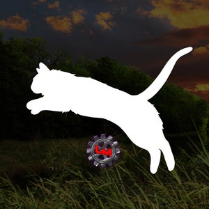 Cat jumping decal | Cat sticker | Cat vinyl | Cat decal | Kitten decal | Cat laptop decal | Cat car decal | Cat tumbler decal