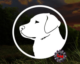 Pegatina de perro Labrador: Adhesivo de vinilo para coche, vaso, portátil.