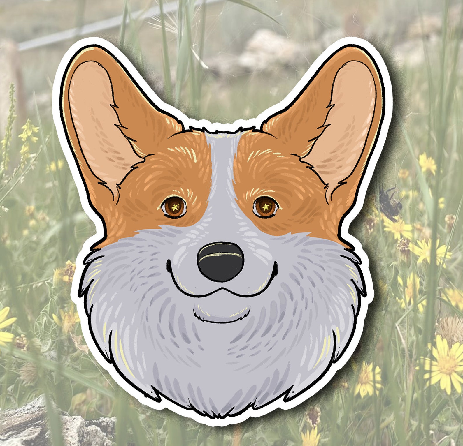 Corgi Face Waterproof Vinyl Sticker: Laptop, Car, Tumbler - Etsy