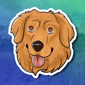 Golden Retriever Sticker: Hand-Drawn Waterproof Vinyl Decal
