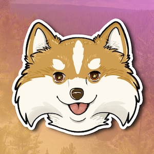 Pommern Hund Wasserdichter Aufkleber | Süßer Pommern Vinyl Aufkleber | Hunde Vinyl Aufkleber für Auto Tumbler Laptop