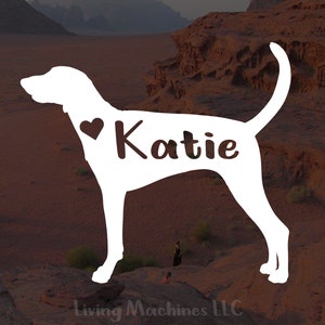 Hunde Aufkleber American Foxhound | Personalisierter American Foxhound Aufkleber | Amerikanischer Foxhound Vinyl-Aufkleber | Hunde Name Aufkleber